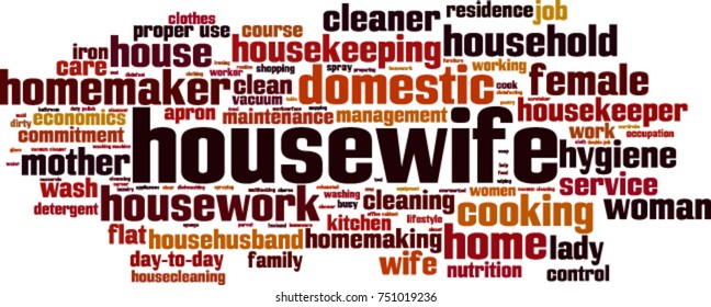 Housewife word cloud concept. Vector illustration