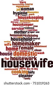 Housewife word cloud concept. Vector illustration