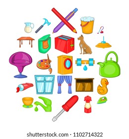 Housewifery icons set. Cartoon set of 25 housewifery vector icons for web isolated on white background