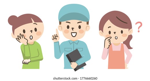 Housewives with doubts and worries and male workers who solve problems