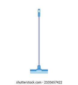 Housework Broom or Mop, Sweeper, Home Cleaning Device for Cleanup. Kitchen and Bathroom Hygiene or Housework Equipment Isolated on White Background. Cartoon Vector Illustration, Icon, Label