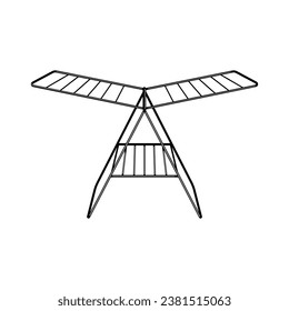 caricatura de cremallera para secar ropa de casa. ropa de casa, ropa de casa, ropa de casa seca doméstica secando el signo del cremallera. ilustración vectorial de símbolo aislado