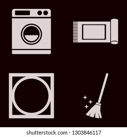 housework icon set with tumble dry, carpet and washer vector illustration