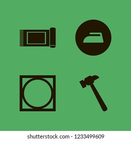 housework icon. housework vector icons set hammer, tumble dry, iron and carpet