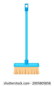 Housework mop, home cleaning broom. Hygiene, washing or housework equipment. Vector illustration in cartoon flat style. Cleaning services concept, house supplies