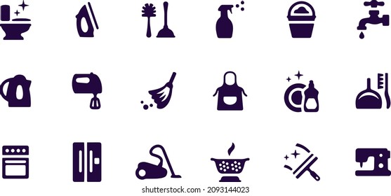 Housework Services vector symbols and icons