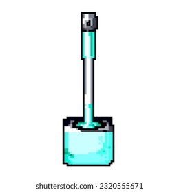 jeu de brosse de toilette domestique image vectorielle rétro art pixel. brosse de toilette de bureau. vieille illustration vintage