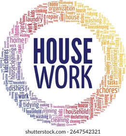 
Housework word cloud conceptual design isolated on white background.