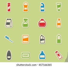 Houshold chemicals silhouette simply icons for web