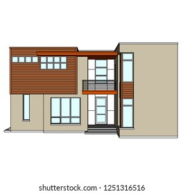 housing architectural drawing vector 3d illustration
