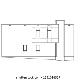 housing architectural drawing vector 3d illustration