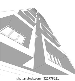 Housing architecture building. Vector background