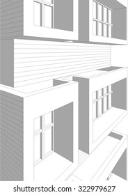 Housing architecture building. Vector background