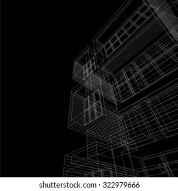 Housing architecture building. Vector background