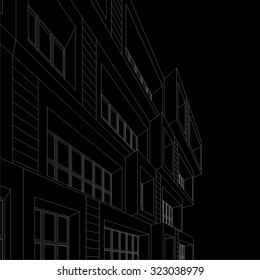 Housing architecture building. Vector background