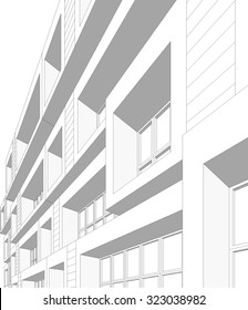 Housing architecture building. Vector background