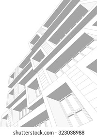 Housing architecture building. Vector background