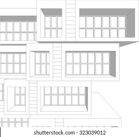 Housing architecture building. Vector background