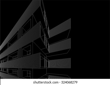 Housing architecture building. Vector background