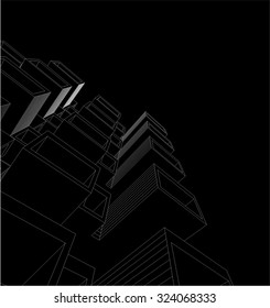 Housing architecture building. Vector background