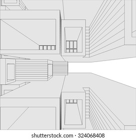 Housing architecture building. Vector background