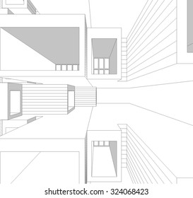 Housing architecture building. Vector background