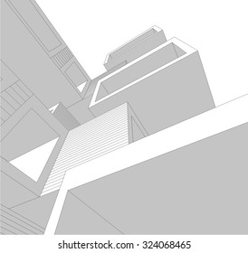 Housing architecture building. Vector background
