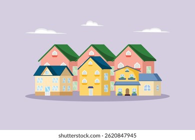 Área de habitação Conceito. Ilustração vetorial plana colorida isolada