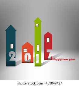 Antecedentes de vivienda feliz año nuevo 2017 - Diseño de portada de diseño - Tipografía