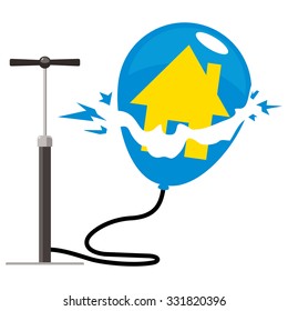 housing balloon burst with pump