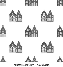 Housing in Belgium.The dark Belgian wolf. Belgium single icon in monochrome style vector symbol stock illustration.