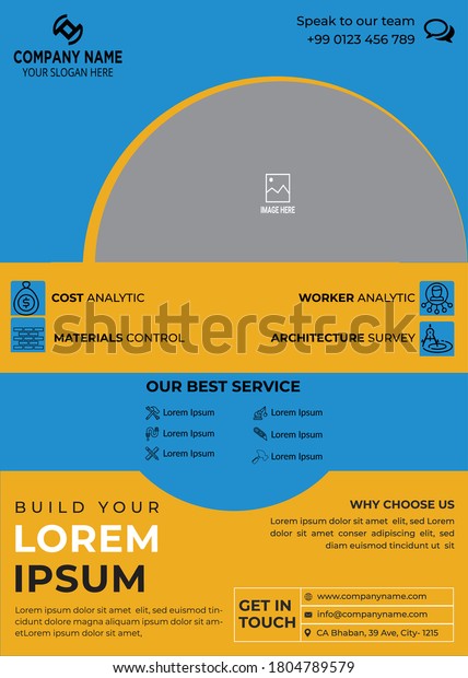 Housing Building Construction Flyer Vector Template Stock Vector ...