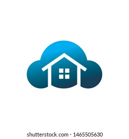 housing cloud color logo design