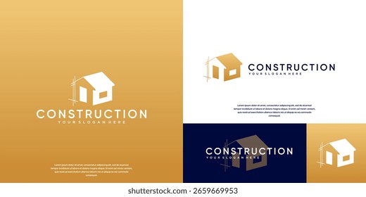 logotipo de construção de habitação, estrutura de construção segura, ilustração de design gráfico.