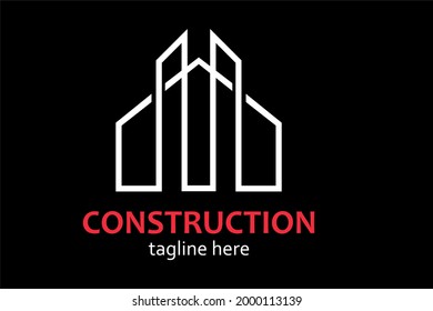 logotipo de construcción de viviendas con un concepto sencillo