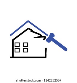 Housing construction symbol with business tool