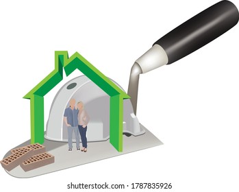 housing design with construction tools