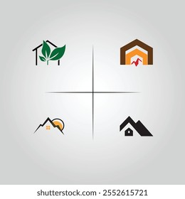 Vectores de Logo de Desarrollo de Vivienda Minimal