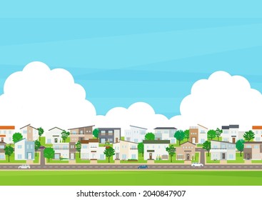 the housing district in summer 