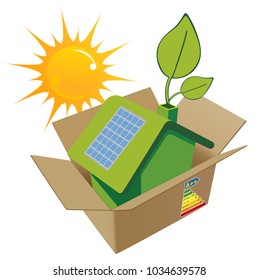 Housing energy efficiency, Green energy an eco friendly house, Vector concept illustration.