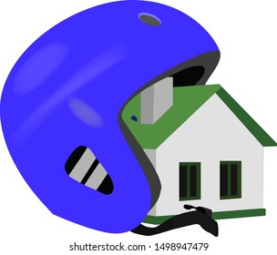 housing estate with insurance helmet