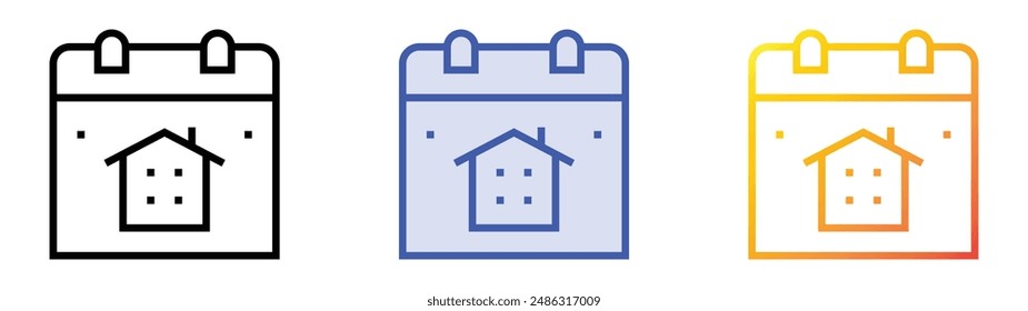 housing icon. Linear, Blue Fill and Gradient Style Design Isolated On White Background