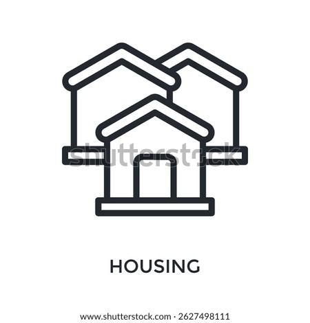 Housing Icon Outline Style. Vector Illustration For Graphic Design