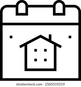 icono de vivienda. Diseño de estilo lineal delgado aislado sobre fondo blanco