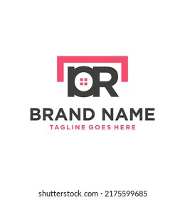 housing illustration logo design with letter OR