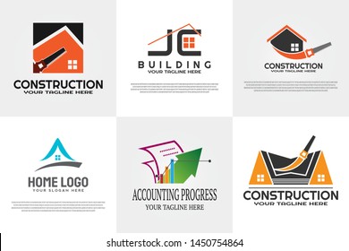 Housing logo collection. home vector logo design. architect sign or symbols. architecture icons. luxurious. building and construction. house repairs. vector illustration element