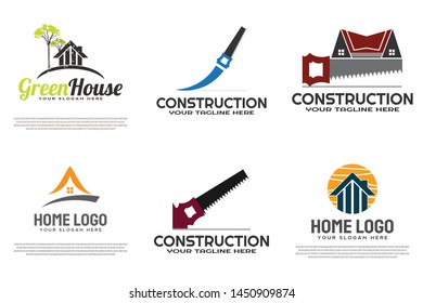 Housing logo collection. home vector logo design. architect sign or symbols. architecture icons. luxurious. building and construction. house repairs. vector illustration element