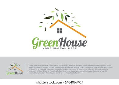 housing logo design with a greenhouse concept.  