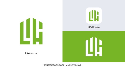 Housing logo design, Home architecture construction logo design, Letter LH Real Estate Architectural, Architect house repair, architecture design, Architect house, Home Building Logo Design.