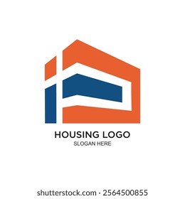 Housing logo design simple concept Premium Vector